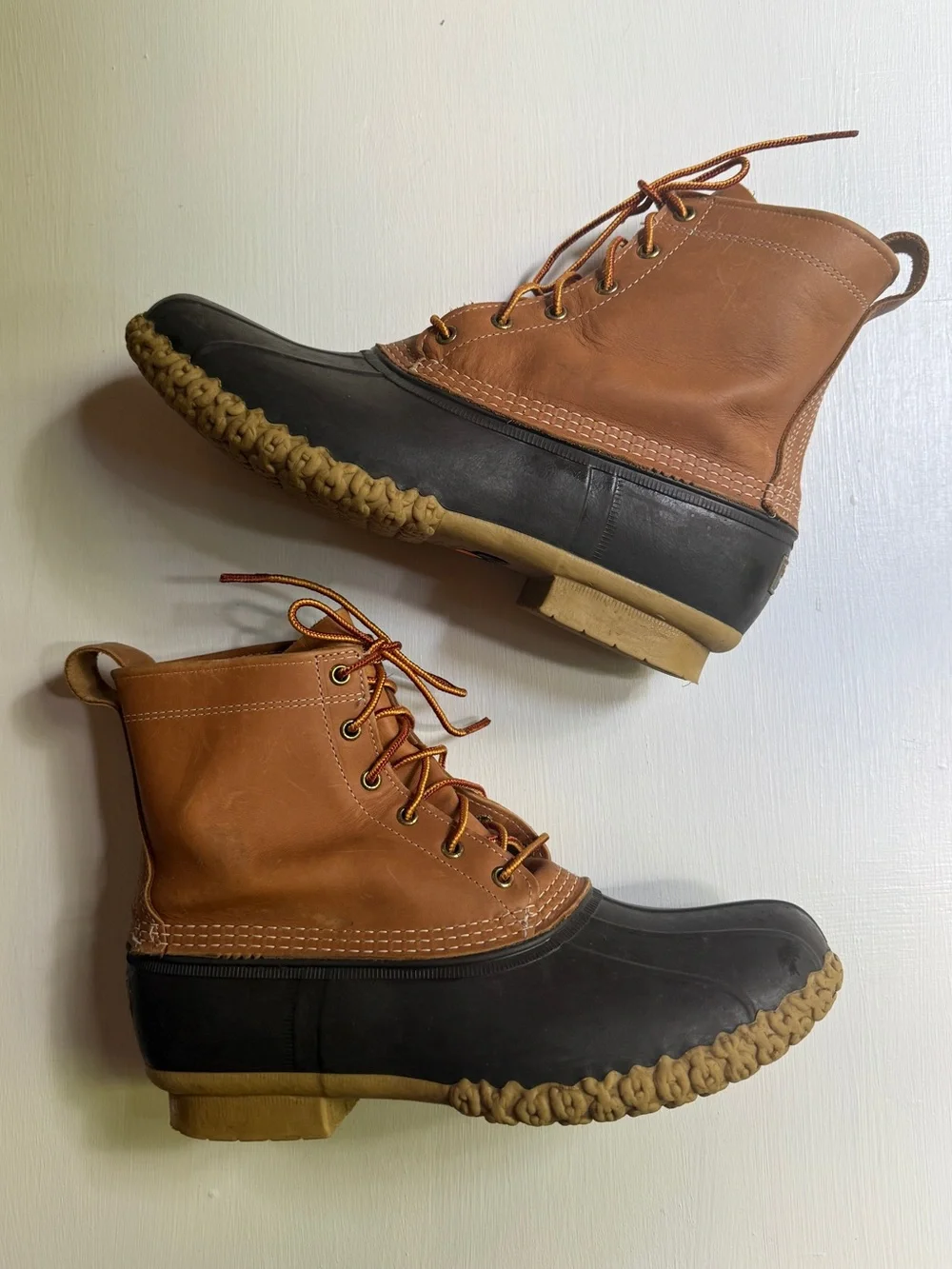 L.L.Bean Men’s Duck Boots US 10M Waterproof Leather/Rubber Brown/Black